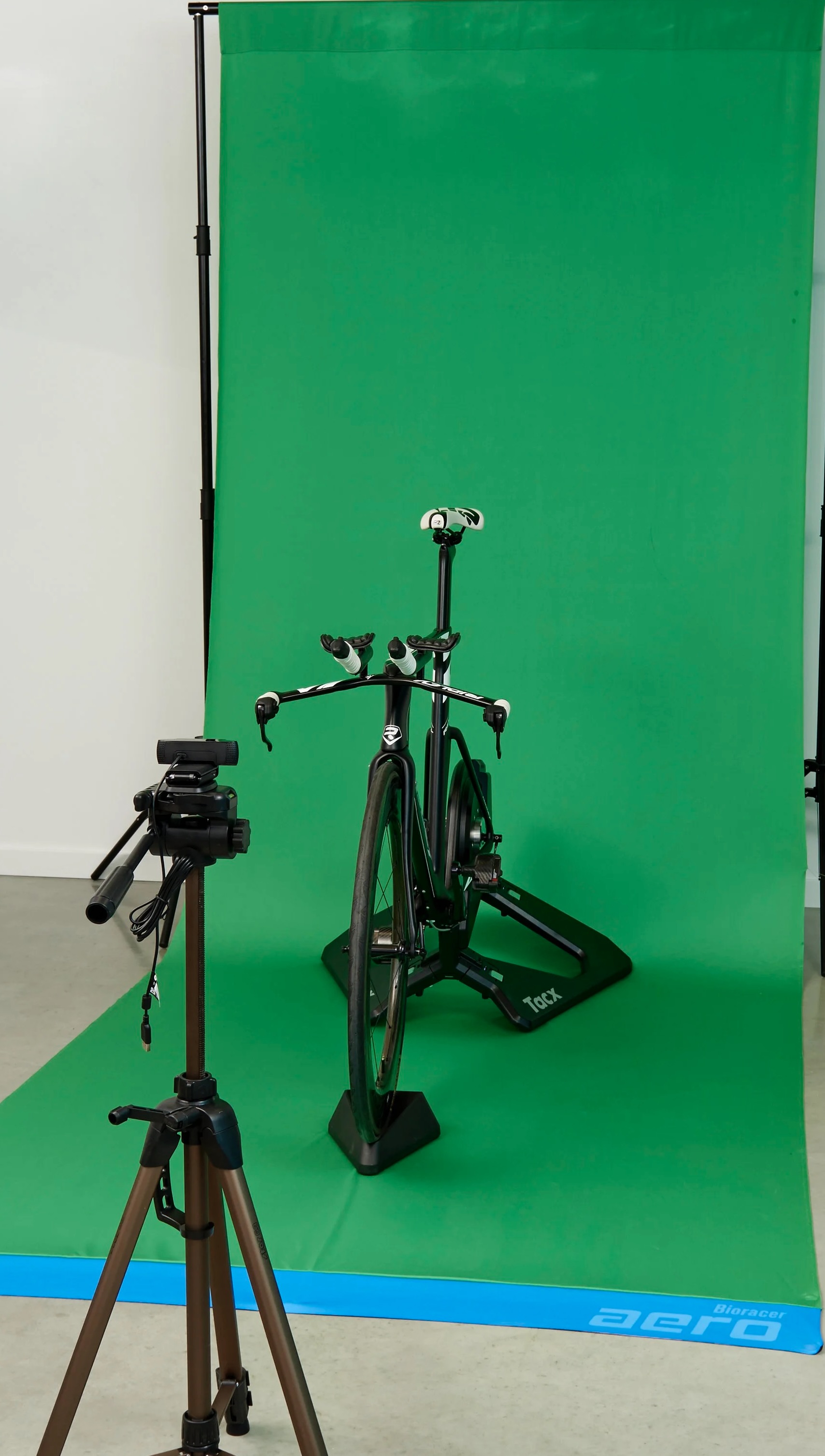 Bioracer Virtual Wind Tunnel aero setup on green screen